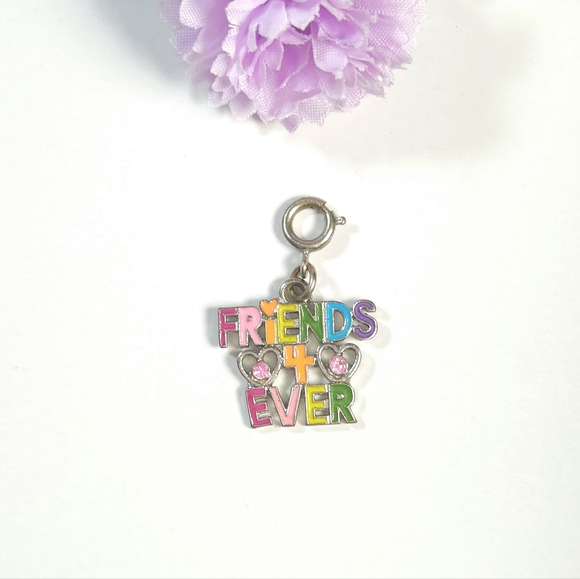Vintage Jewelry - Vintage Rainbow Colors Friends 4 Ever Crystal Pendant Charm Jewelry Making